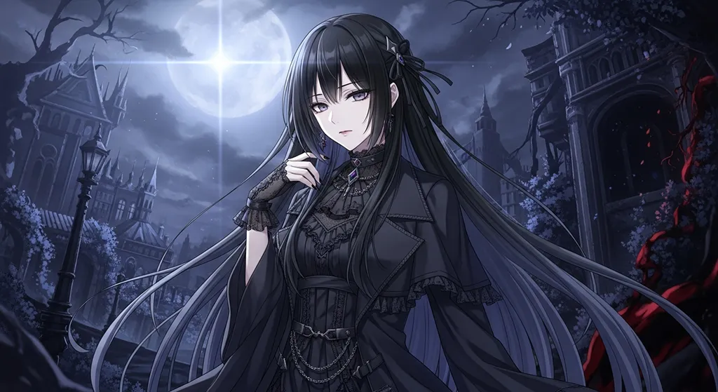 cool 4k dark anime girl theme for gaming pc