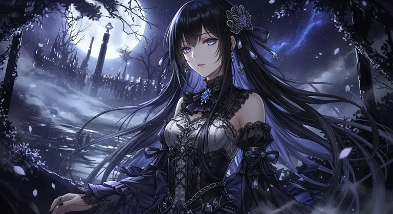 cool 8k dark anime girl background for laptop