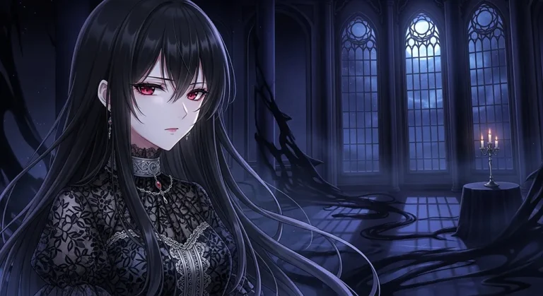 cool 8k dark anime girl art for gaming pc