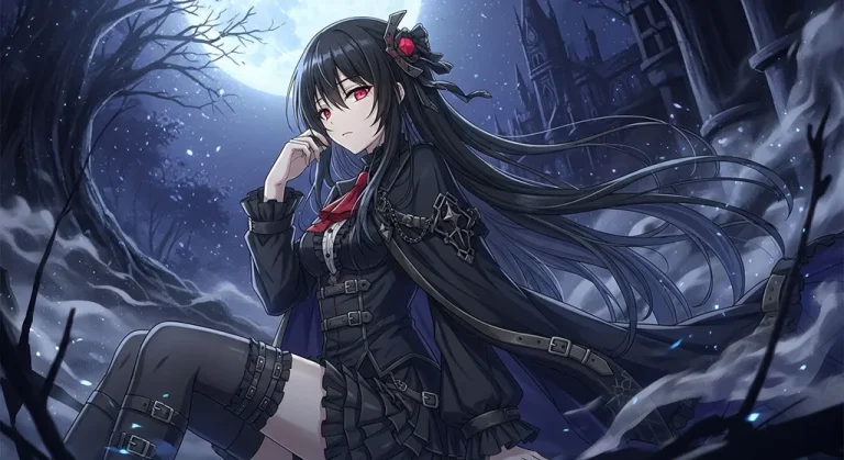 cool high resolution dark anime girl wallpaper for gaming pc