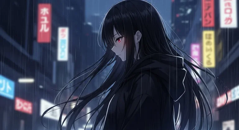 cool full hd dark anime girl art for desktop pc