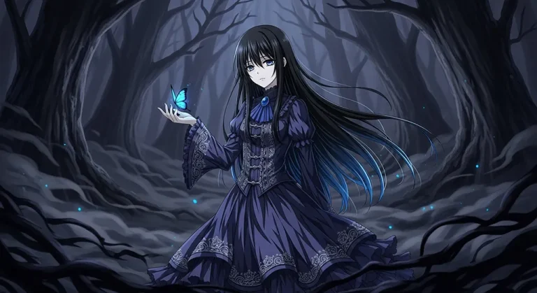 aesthetic 8k dark anime girl wallpaper for laptop