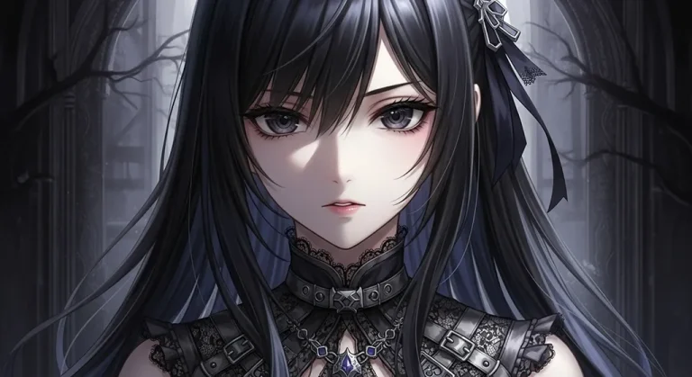 aesthetic 8k dark anime girl theme for windows pc