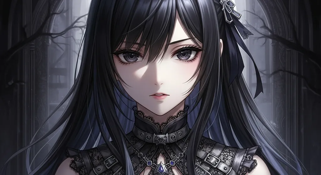 aesthetic 8k dark anime girl theme for windows pc