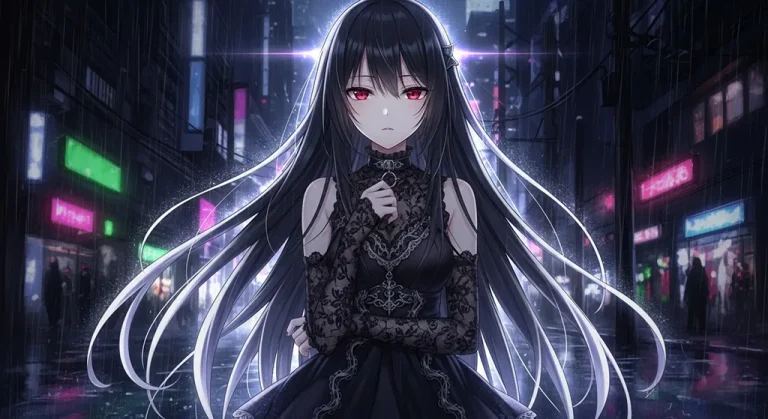 aesthetic 8k dark anime girl background for ultra hd monitor