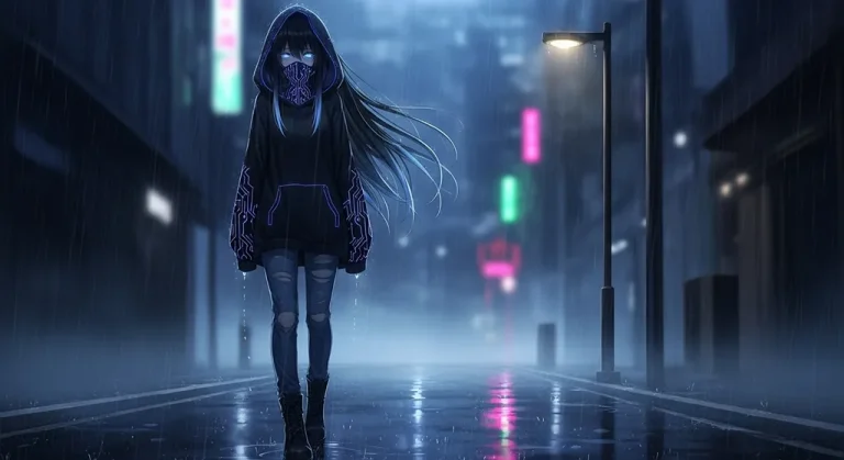 aesthetic hd dark anime girl background for gaming pc