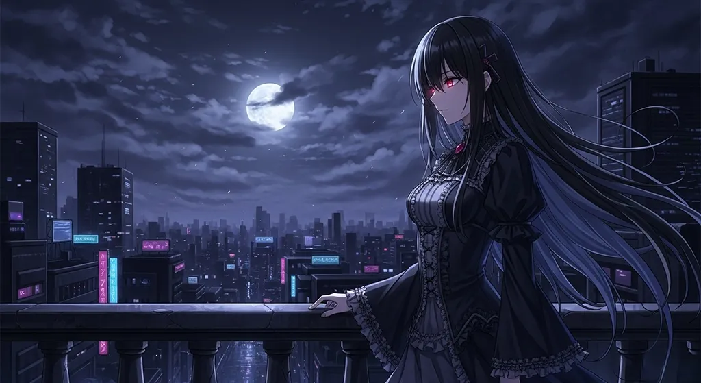 aesthetic ultra hd dark anime girl theme for desktop pc