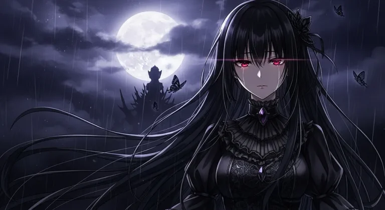 stylish 4k dark anime girl art for mac