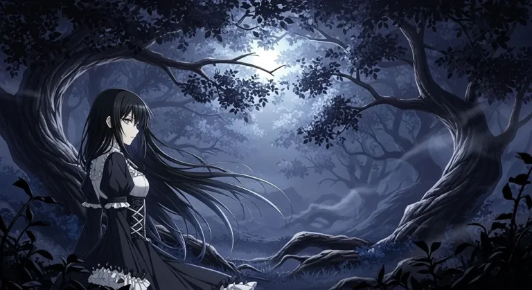 stylish full hd dark anime girl theme for windows pc