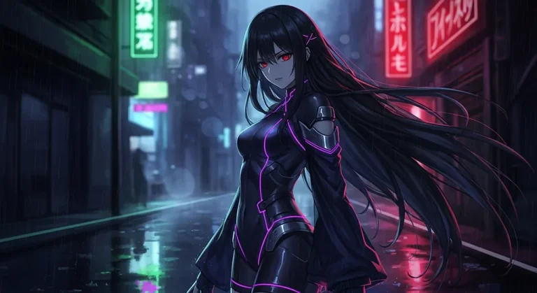 black outfit hd dark anime girl wallpaper for mac