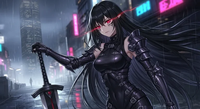 shadow 8k dark anime girl wallpaper for mac