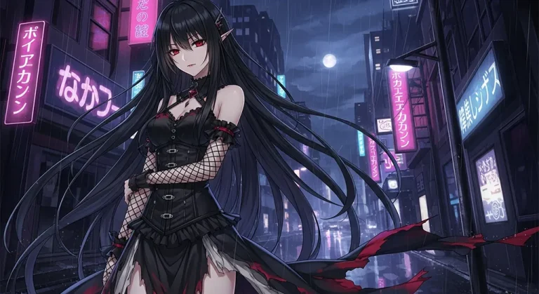 moody 4k dark anime girl art for windows pc