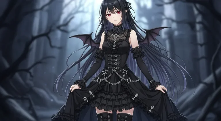 moody 8k dark anime girl wallpaper for gaming pc