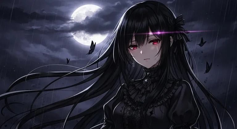 moody ultra hd dark anime girl wallpaper for windows pc