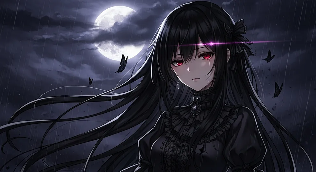 moody ultra hd dark anime girl wallpaper for windows pc