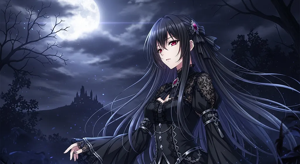 moody full hd dark anime girl aesthetic wallpaper for mac