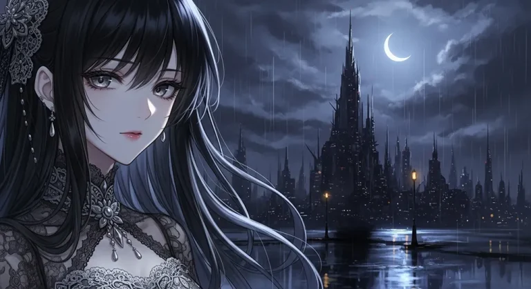 fantasy 4k dark anime girl aesthetic wallpaper for windows pc