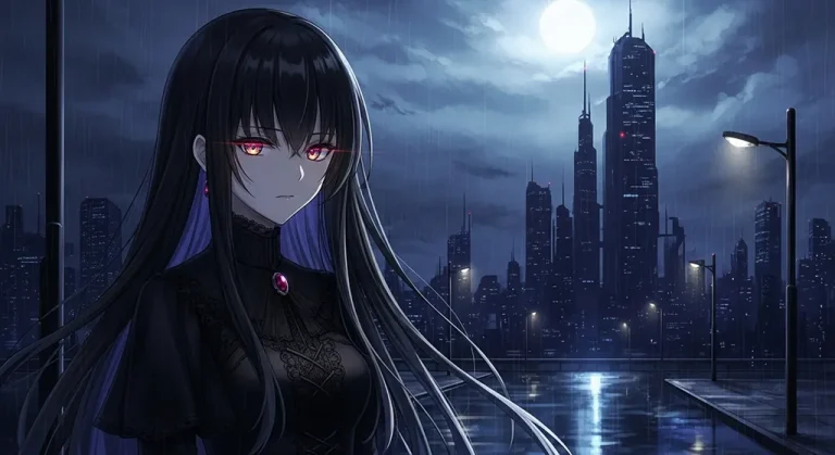 fantasy 8k dark anime girl aesthetic wallpaper for laptop