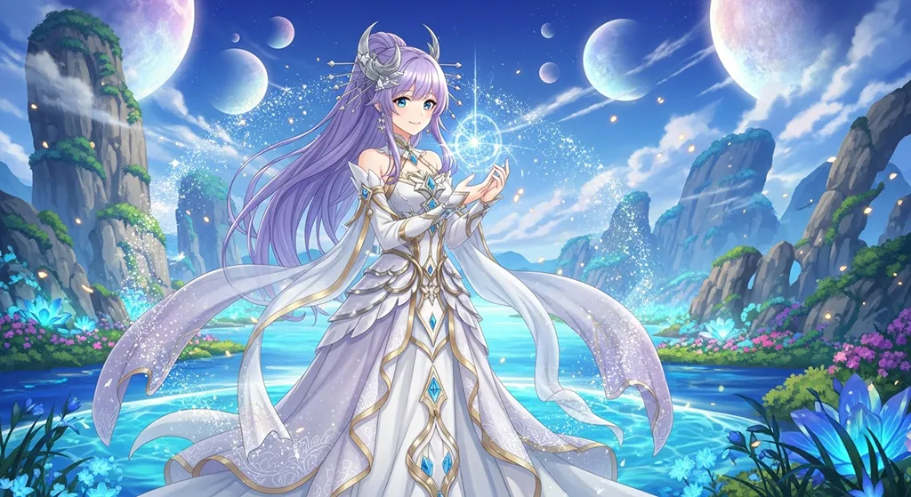 mystical anime girl hd wallpaper for desktop pc