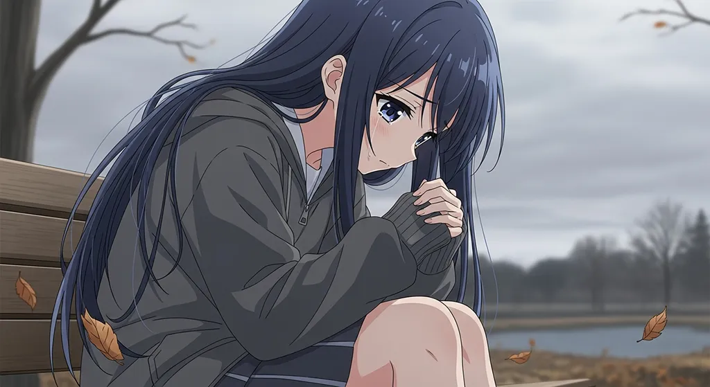 melancholy anime girl hd wallpaper for desktop pc