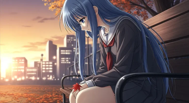 melancholy anime girl 8k background for laptop
