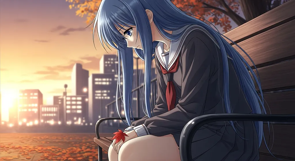 melancholy anime girl 8k background for laptop