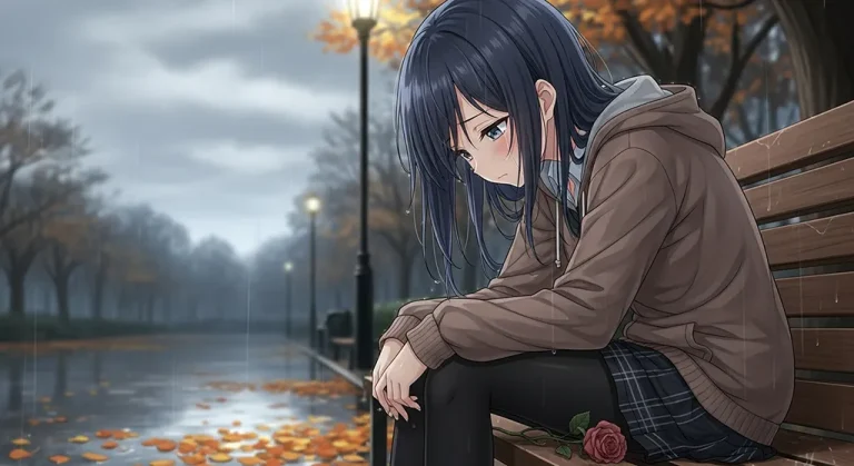 melancholy anime girl full hd wallpaper for desktop pc