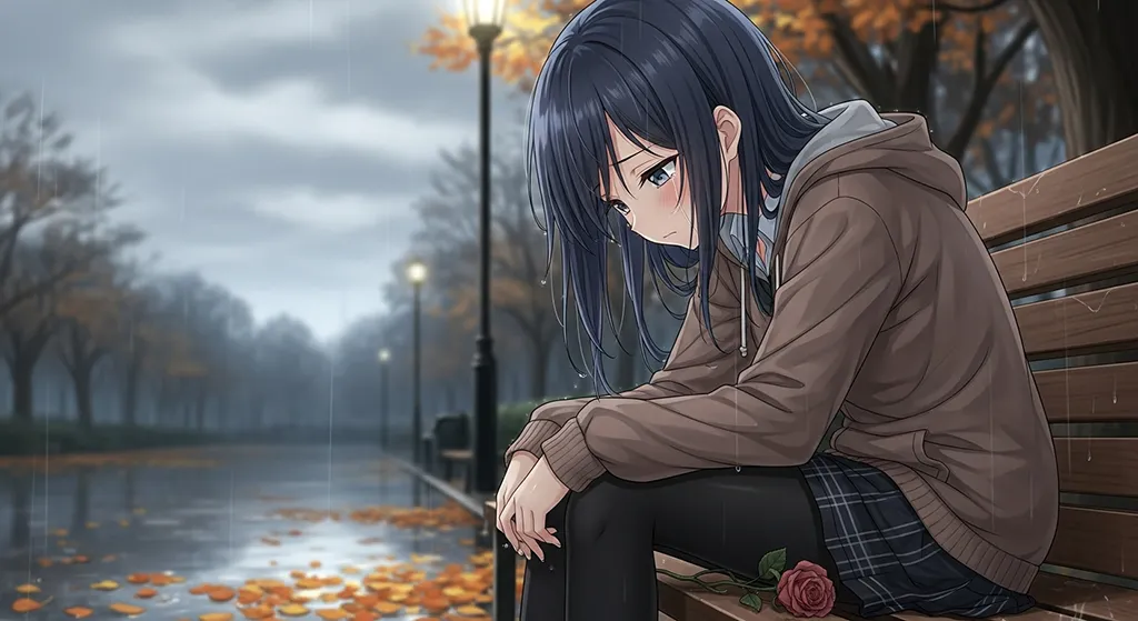 melancholy anime girl full hd wallpaper for desktop pc
