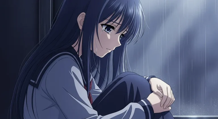 sad anime girl 4k background for laptop