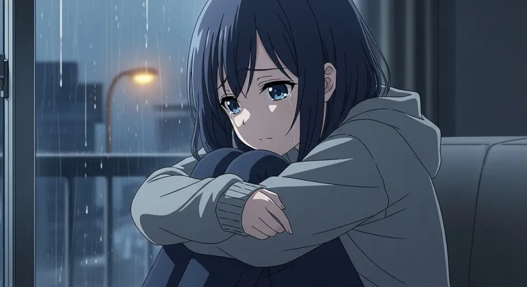 sad anime girl 8k desktop theme for mac