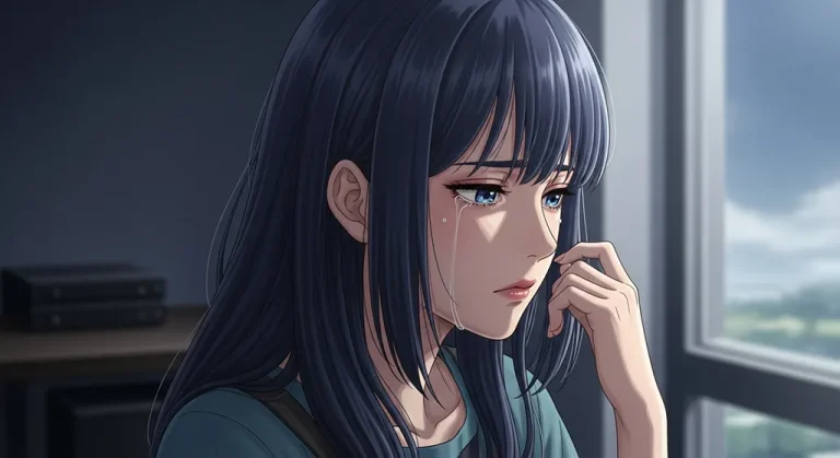 sad anime girl full hd wallpaper for desktop pc