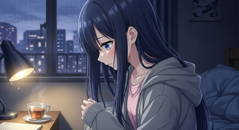 sad anime girl full hd anime art for gaming pc