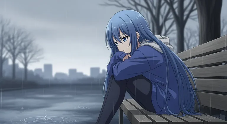 sad anime girl high resolution background for laptop