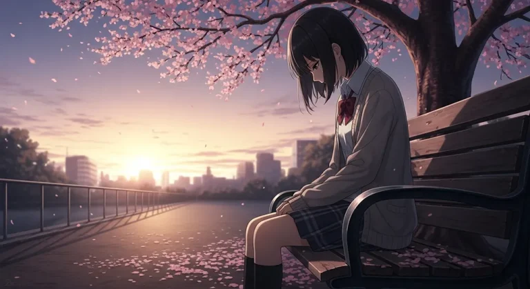 sad anime girl 4k aesthetic wallpaper for windows pc