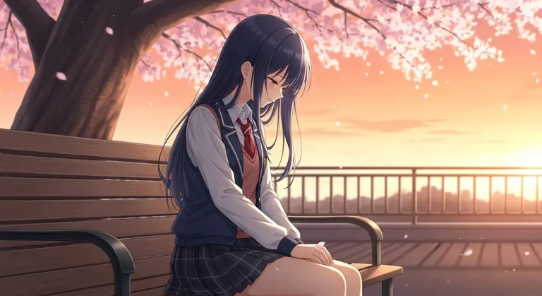 sad anime girl high resolution desktop theme for mac