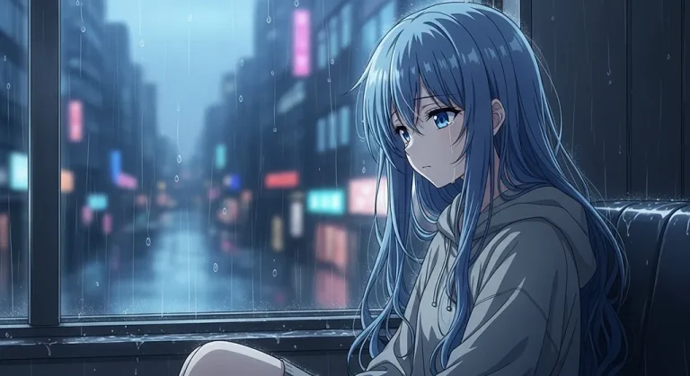 lonely anime girl ultra hd aesthetic wallpaper for windows pc