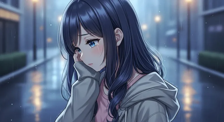 lonely anime girl hd aesthetic wallpaper for windows pc