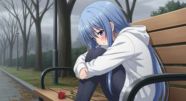 lonely anime girl full hd wallpaper for desktop pc