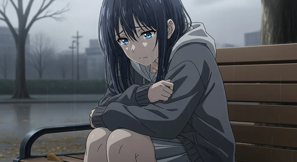 lonely anime girl high resolution anime art for gaming pc