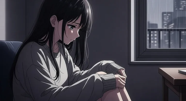 sad anime girl ultra hd wallpaper for desktop pc