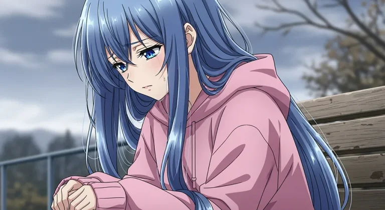 crying anime girl hd background for laptop