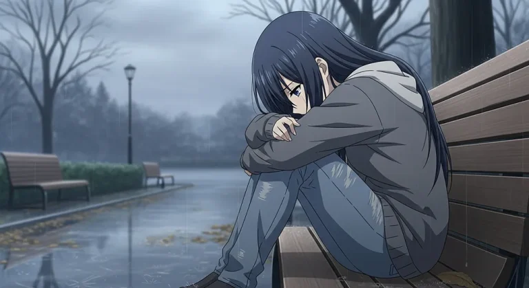 sad anime girl ultra hd aesthetic wallpaper for windows pc