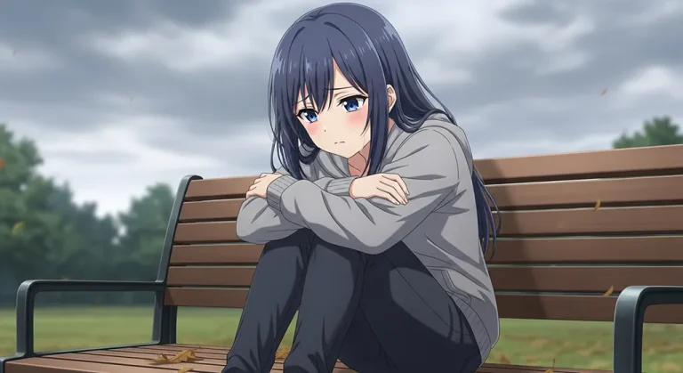 crying anime girl full hd wallpaper for desktop pc