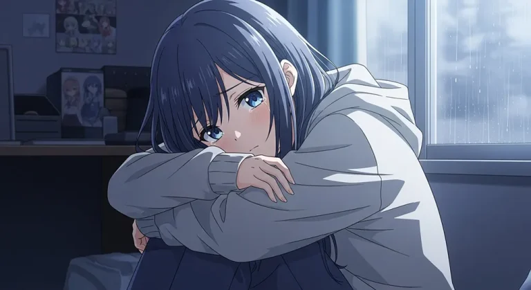 crying anime girl high resolution wallpaper for desktop pc