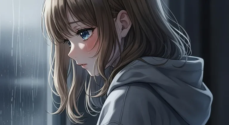 crying anime girl high resolution desktop theme for mac