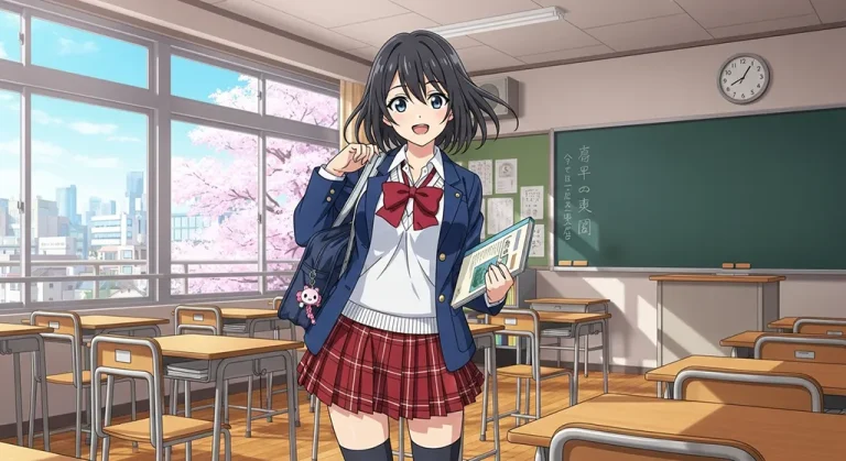 college anime girl 8k background for laptop