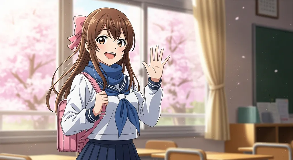 college anime girl 8k aesthetic wallpaper for windows pc