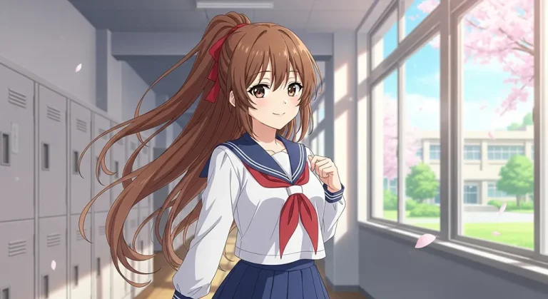 college anime girl 8k anime art for gaming pc