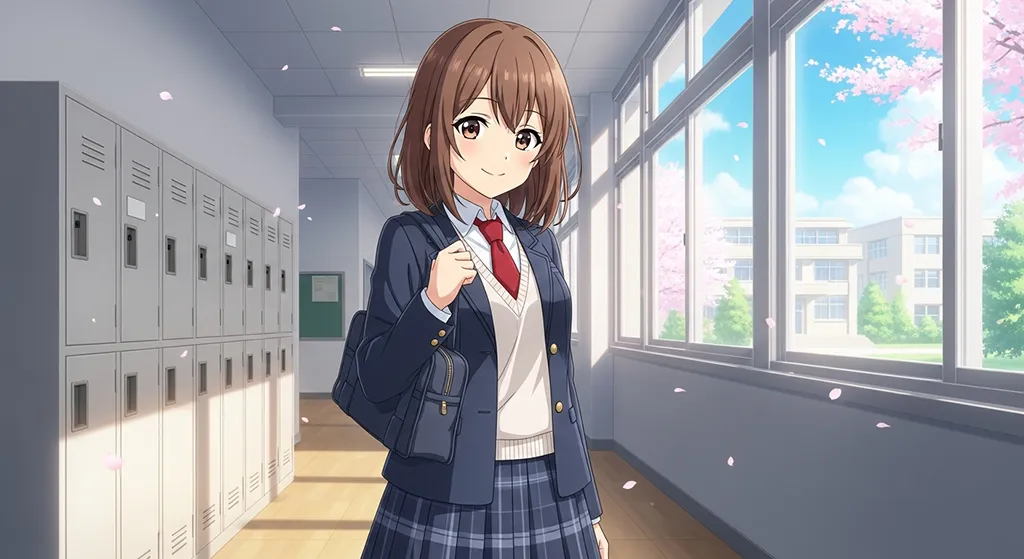 college anime girl full hd wallpaper for desktop pc