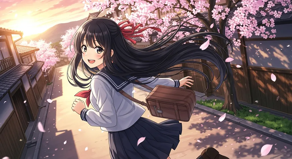 college anime girl full hd aesthetic wallpaper for windows pc